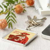St. Jerome als kardinaal met Boek (P 004) Sleutelhanger (Zijkant)