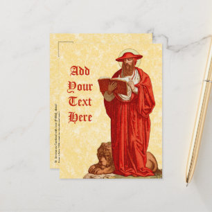 St. Jerome als kardinaal met lion (P 004) Briefkaart