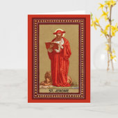 St. Jerome als kardinaal met lion (P 004) Kaart (Gele Bloem)