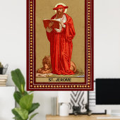 St. Jerome als kardinaal met lion (P 004) Poster (Thuiskantoor)