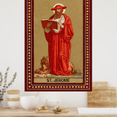 St. Jerome als kardinaal met lion (P 004) Poster (Keuken)