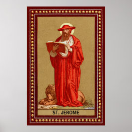 St. Jerome als kardinaal met lion (P 004) Poster
