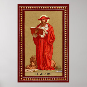St. Jerome als kardinaal met lion (P 004) Poster