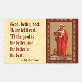St. Jerome als kardinaal met lion (P 004) Rechthoekige Sticker (Voorkant)