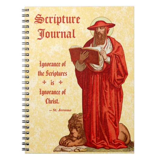 St. Jerome als kardinaal met lion (P 004) Scriptur Notitieboek (Voorkant)