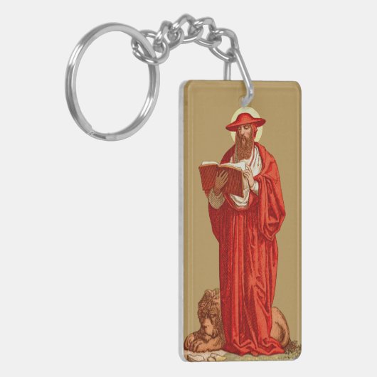 St. Jerome als kardinaal met lion (P 004) Sleutelhanger (Voorkant Links)