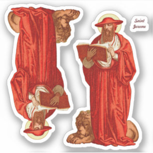St. Jerome als kardinaal met lion (P 004) Sticker