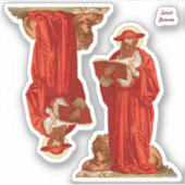 St. Jerome als kardinaal met lion (P 004) Sticker (Voorkant)