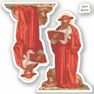 St. Jerome als kardinaal met lion (P 004) Sticker