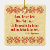 St. Jerome als kardinaal met Motivatie prijsopgave Keramisch Ornament (Achterkant)