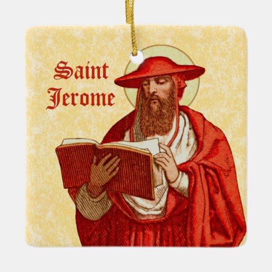 St. Jerome als kardinaal met Motivatie prijsopgave Keramisch Ornament (Voorkant)