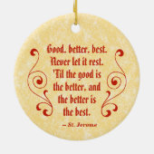 St. Jerome als kardinaal met Motivatie prijsopgave Keramisch Ornament (Achterkant)