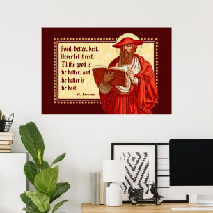 St. Jerome als kardinaal met Motivatie prijsopgave Poster