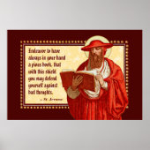 St. Jerome als kardinaal met Pious Book Quote Poster (Voorkant)
