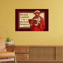 St. Jerome als kardinaal met Pray Read Quote