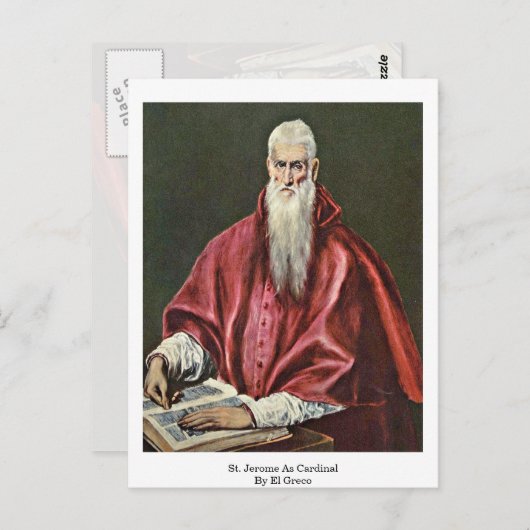 St. Jerome als kardinaal van El Greco Briefkaart (Voorkant / Achterkant)