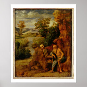 St. Jerome, c.1500 (olie op het paneel) Poster