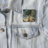 St. Jerome in Penitence (olie op doek) Vierkante Button 5,1 Cm (In situ)