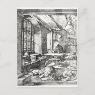 St. Jerome in zijn studie, 1514 Briefkaart