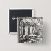 St. Jerome in zijn studie, 1514 Vierkante Button 5,1 Cm (Voorkant /achterkant)