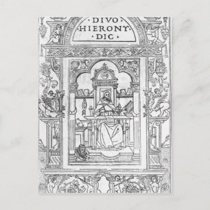 St. Jerome in zijn studie Briefkaart