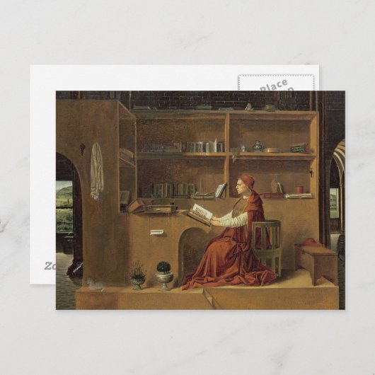 St. Jerome in zijn studie, c.1475 2 Briefkaart (Voorkant / Achterkant)
