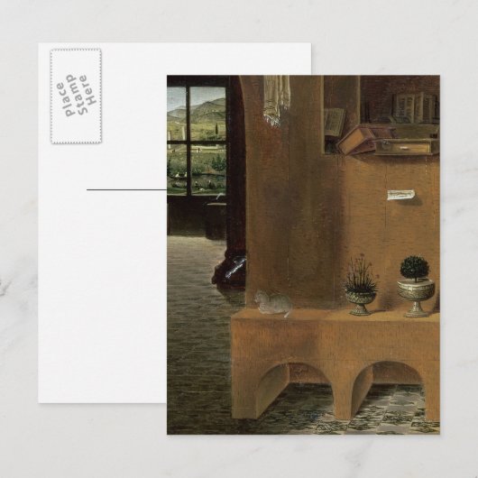 St. Jerome in zijn studie, c.1475 Briefkaart (Voorkant / Achterkant)