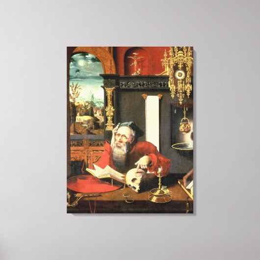 St. Jerome in zijn studie Canvas Afdruk (Voorkant)