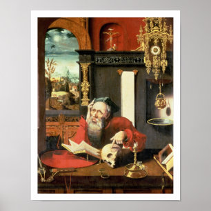 St. Jerome in zijn studie Poster