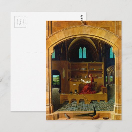 St Jerome in zijn studie van Antonello da Messina Briefkaart (Voorkant / Achterkant)