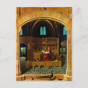 St Jerome in zijn studie van Antonello da Messina Briefkaart