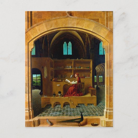 St Jerome in zijn studie van Antonello da Messina Briefkaart (Voorkant)