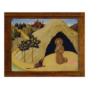 St. Jerome met de leeuw, 1436 (tempera op het pane Perfect Poster