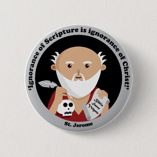 St. Jerome Ronde Button 5,7 Cm (Voorkant)
