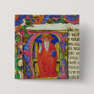 St. Jerome Vierkante Button 5,1 Cm