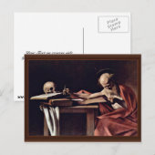 St. Jerome Writing van Michelangelo Merisi da Cara Briefkaart (Voorkant / Achterkant)