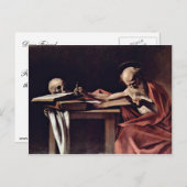 St. Jerome Writing van Michelangelo Merisi da Cara Briefkaart (Voorkant / Achterkant)