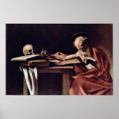 St. Jerome Writing van Michelangelo Merisi da Cara Poster (Voorkant)