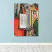 St. Jerome's Bible en St. Gregory's Dove, detail Canvas Afdruk (Insitu (Houten vloer))