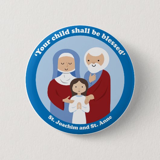 St. Joachim en St. Anne Ronde Button 5,7 Cm (Voorkant)