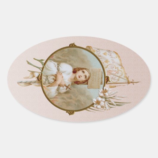 St. Joan of Arc Burning at the Stake (BF 01) Ovale Sticker (Voorkant)