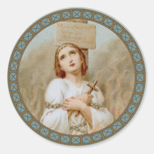 St. Joan of Arc Burning at the Stake (BF 01) Ronde Sticker