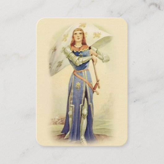 St. Joan of Arc Flag Soldaat-Katholieke Heilige Ka Visitekaartje (Voorkant)