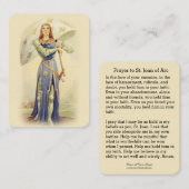 St. Joan of Arc Flag Soldaat-Katholieke Heilige Ka Visitekaartje (Voorkant / Achterkant)