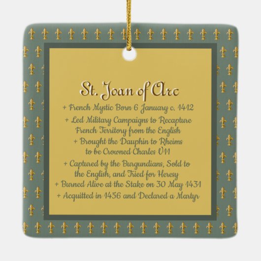 St. Joan of Arc (JM 28) Keramisch Ornament (Achterkant)