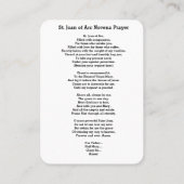 St. Joan of Arc Michael Catherine Holy Kaart Visitekaartje (Achterkant)