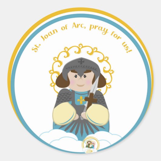 St. Joan of Arc Ronde Sticker (Voorkant)