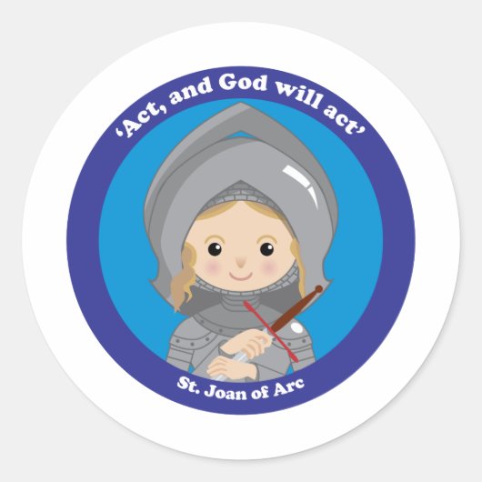 St. Joan of Arc Ronde Sticker (Voorkant)