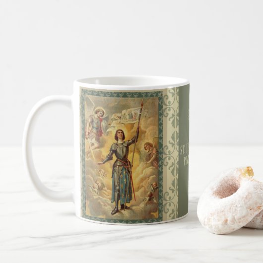 St. Joan of Arc St. Michael Angels Soldie Koffiemok (Met donut)
