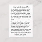 St. Joan of Arc St. Michael Catherine Alexandria Visitekaartje (Achterkant)